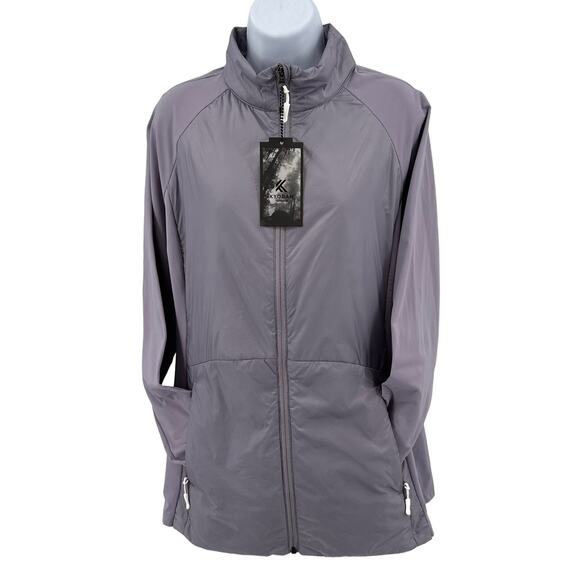 Kyodan Purple Zip Up Active Jacket Womens XXL Mock Neck Wind Resistant Softshell - Picture 1 of 8